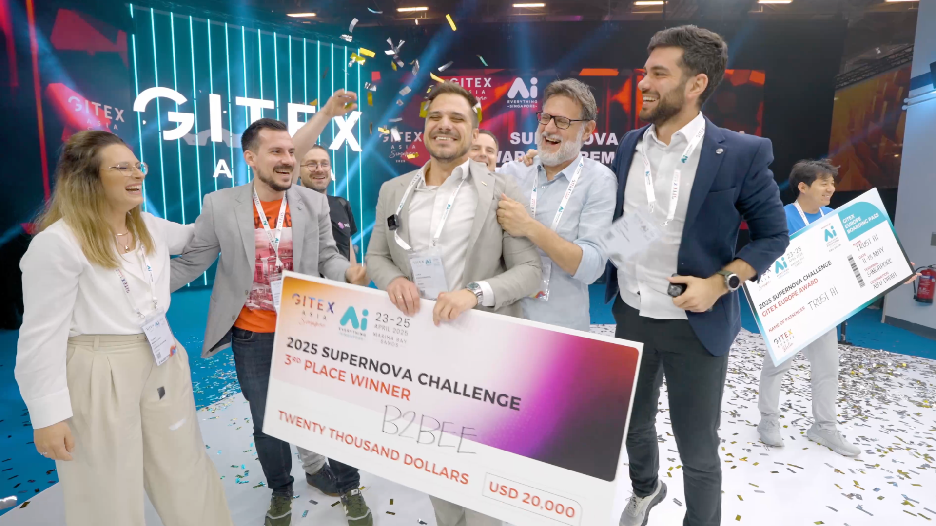B2Bee in Singapore at a startup competition after winning 3rd place